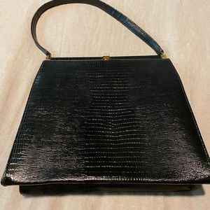 Croc embossed leather bag